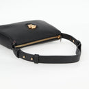 VERSACE Hand Bag Leather Gold Black Auth 118694A-7