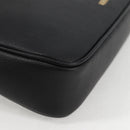 VERSACE Hand Bag Leather Black Gold Auth 118695A-15