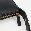 VERSACE Hand Bag Leather Black Gold Auth 118695A-10
