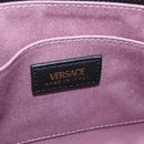 VERSACE Hand Bag Leather Black Gold Auth 118695A-19