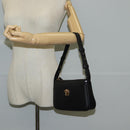 VERSACE Hand Bag Leather Black Gold Auth 118695A-23