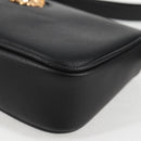 VERSACE Hand Bag Leather Gold Black Auth 118698M-14