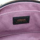 VERSACE Hand Bag Leather Gold Black Auth 118698M-19