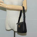 VERSACE Hand Bag Leather Gold Black Auth 118698M-22