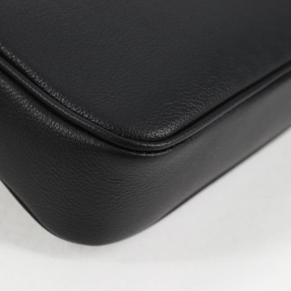 VERSACE Hand Bag Leather Gold Black Auth 118699A