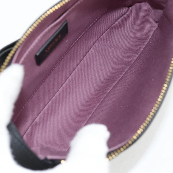 VERSACE Hand Bag Leather Gold Black Auth 118699A