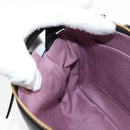 VERSACE Hand Bag Leather Gold Black Auth 118699A-20