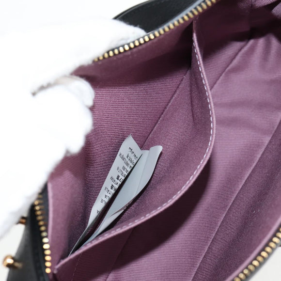 VERSACE Hand Bag Leather Gold Black Auth 118699A