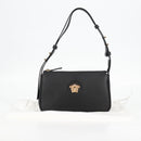 VERSACE Hand Bag Leather Gold Black Auth 118699A-23