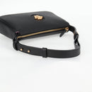 VERSACE Hand Bag Leather Gold Black Auth 118699A-7