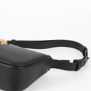 VERSACE Hand Bag Leather Gold Black Auth 118699A-8