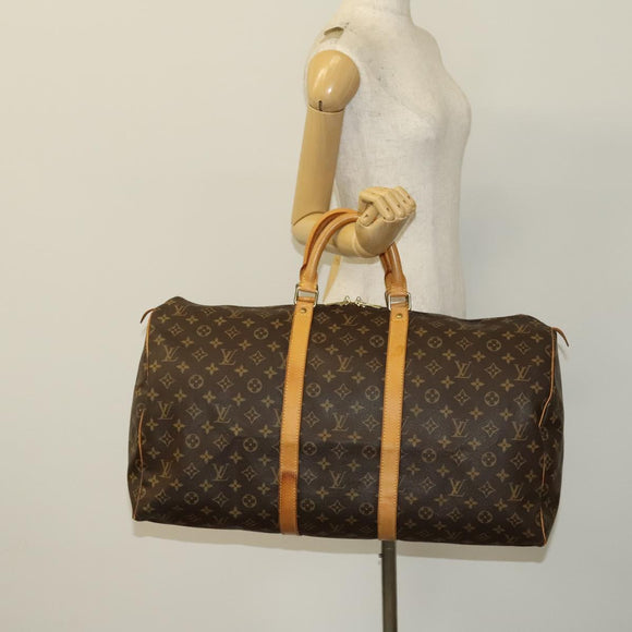 LOUIS VUITTON Monogram Keepall 55 Boston Bag M41424 LV Auth 118704