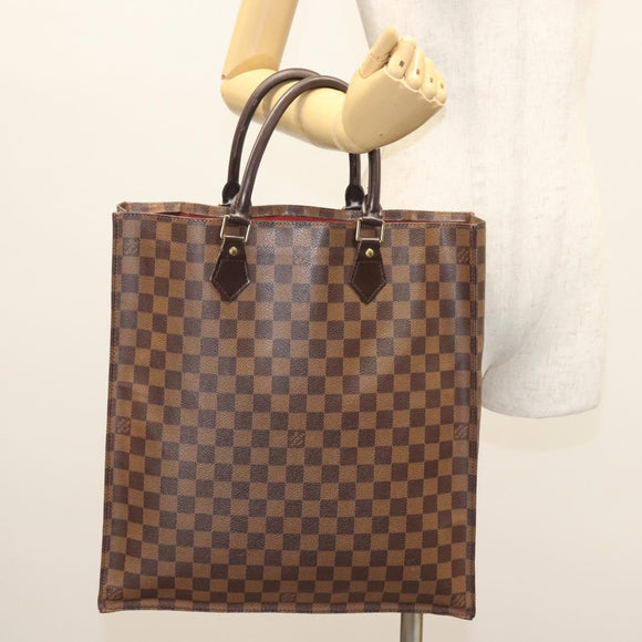 LOUIS VUITTON Damier Ebene Sac Plat Hand Bag N51140 LV Auth 118710