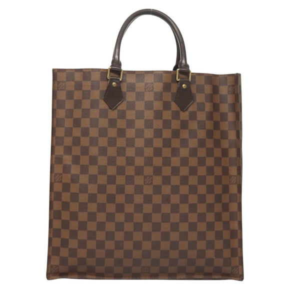 LOUIS VUITTON Damier Ebene Sac Plat Hand Bag N51140 LV Auth 118710