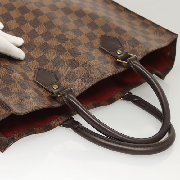 LOUIS VUITTON Damier Ebene Sac Plat Hand Bag N51140 LV Auth 118710