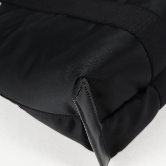 VERSACE Hand Bag Nylon 2way Black Gold Auth 118725A