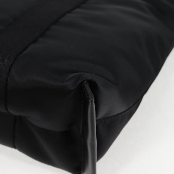 VERSACE Hand Bag Nylon 2way Black Gold Auth 118725A