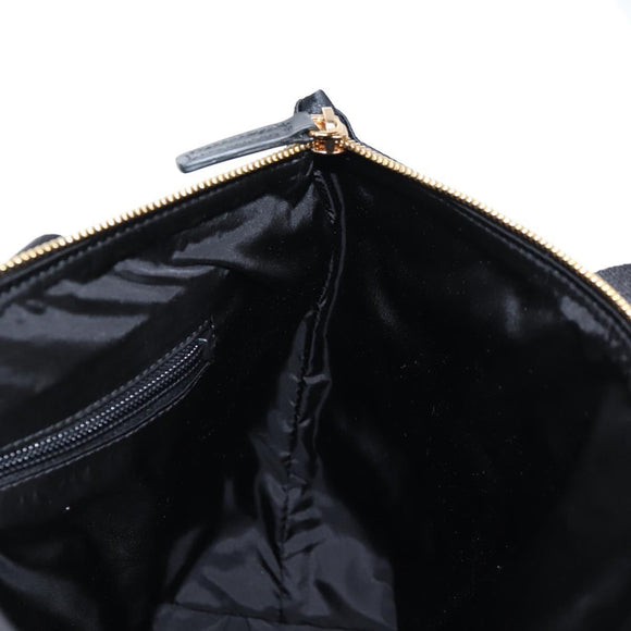 VERSACE Hand Bag Nylon 2way Black Gold Auth 118725A