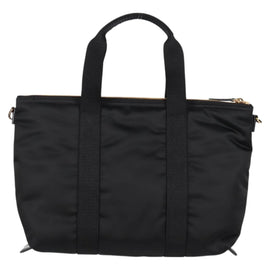 VERSACE Hand Bag Nylon 2way Black Gold Auth 118725V - 0