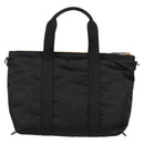 VERSACE Hand Bag Nylon 2way Black Gold Auth 118725V-2