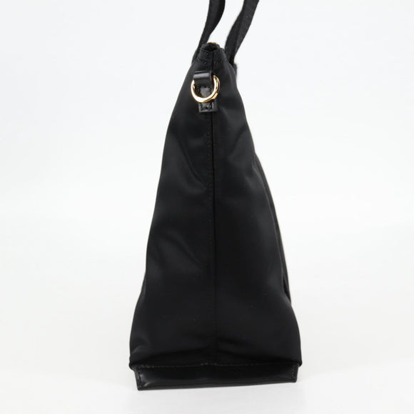 VERSACE Hand Bag Nylon 2way Black Gold Auth 118725V