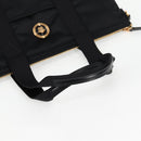 VERSACE Hand Bag Nylon 2way Black Gold Auth 118725A-7