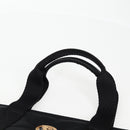 VERSACE Hand Bag Nylon 2way Black Gold Auth 118725A-8