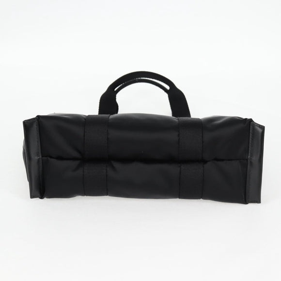 VERSACE Hand Bag Nylon 2way Black Gold Auth 118725A