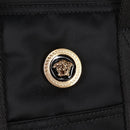 VERSACE Hand Bag Nylon 2way Black Gold Auth 118726A-17