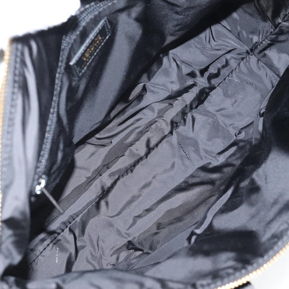 VERSACE Hand Bag Nylon 2way Black Gold Auth 118726A