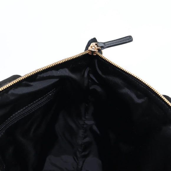 VERSACE Hand Bag Nylon 2way Black Gold Auth 118726A