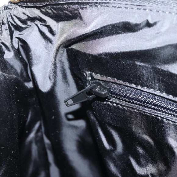 VERSACE Hand Bag Nylon 2way Black Gold Auth 118726A