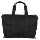 VERSACE Hand Bag Nylon 2way Black Gold Auth 118726A-2