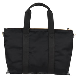 VERSACE Hand Bag Nylon 2way Black Gold Auth 118726V - 0