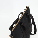 VERSACE Hand Bag Nylon 2way Black Gold Auth 118726A-6