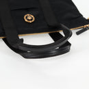 VERSACE Hand Bag Nylon 2way Black Gold Auth 118726A-7
