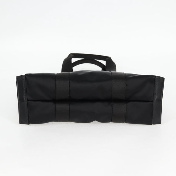 VERSACE Hand Bag Nylon 2way Black Gold Auth 118726A