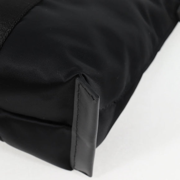 VERSACE Hand Bag Nylon 2way Black Gold Auth 118727A