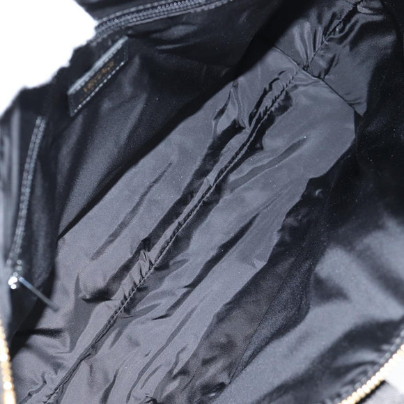 VERSACE Hand Bag Nylon 2way Black Gold Auth 118727A