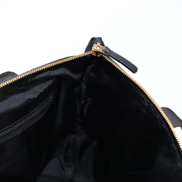 VERSACE Hand Bag Nylon 2way Black Gold Auth 118727A