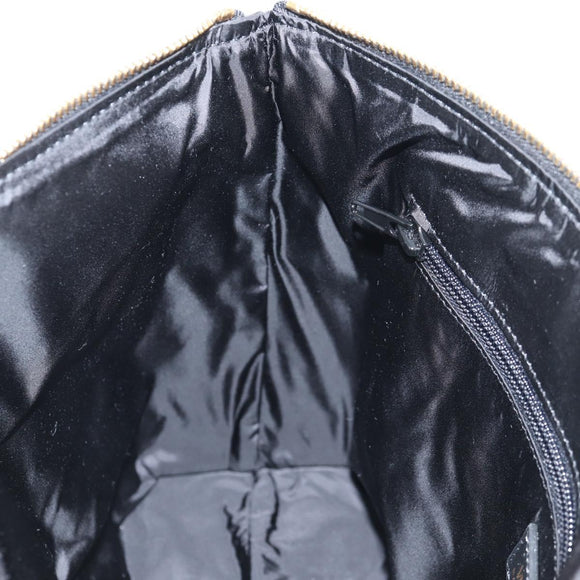 VERSACE Hand Bag Nylon 2way Black Gold Auth 118727A