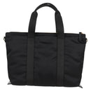 VERSACE Hand Bag Nylon 2way Black Gold Auth 118727A-2