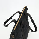 VERSACE Hand Bag Nylon 2way Black Gold Auth 118727V-6
