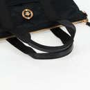 VERSACE Hand Bag Nylon 2way Black Gold Auth 118727V-7