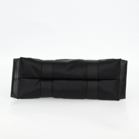 VERSACE Hand Bag Nylon 2way Black Gold Auth 118727V