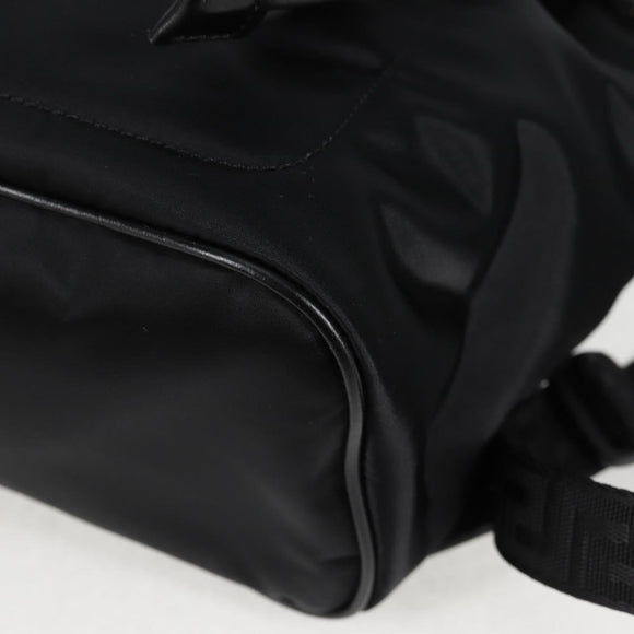 VERSACE Backpack Nylon Black Gold Auth 118728V
