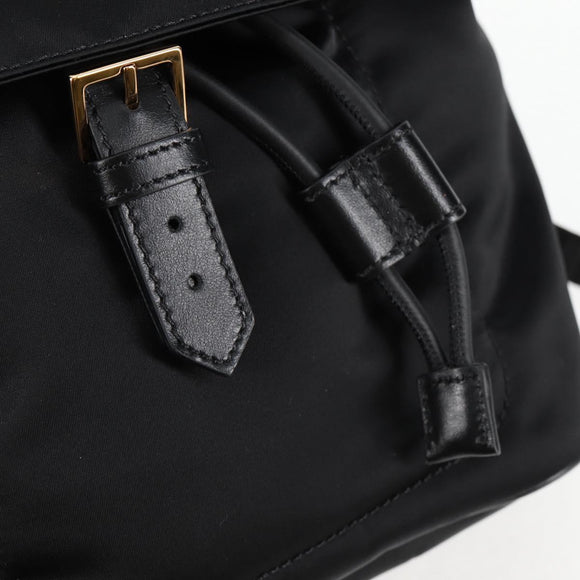 VERSACE Backpack Nylon Black Gold Auth 118728V