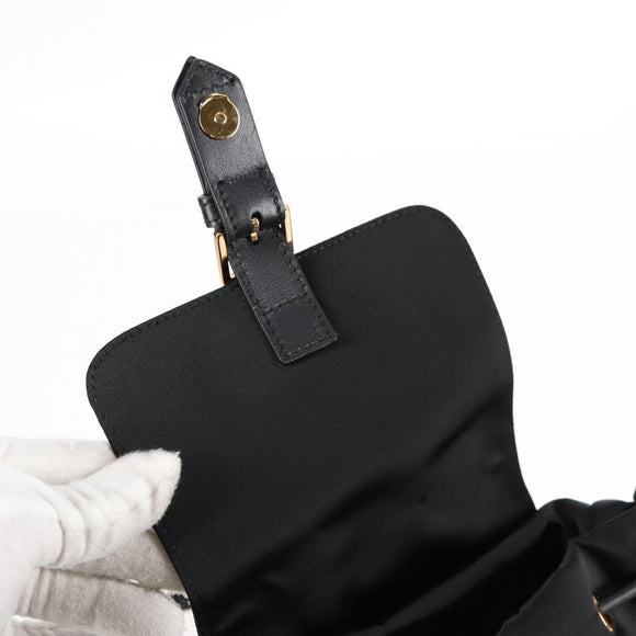 VERSACE Backpack Nylon Black Gold Auth 118728V