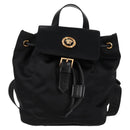 VERSACE Backpack Nylon Black Gold Auth 118728A-13