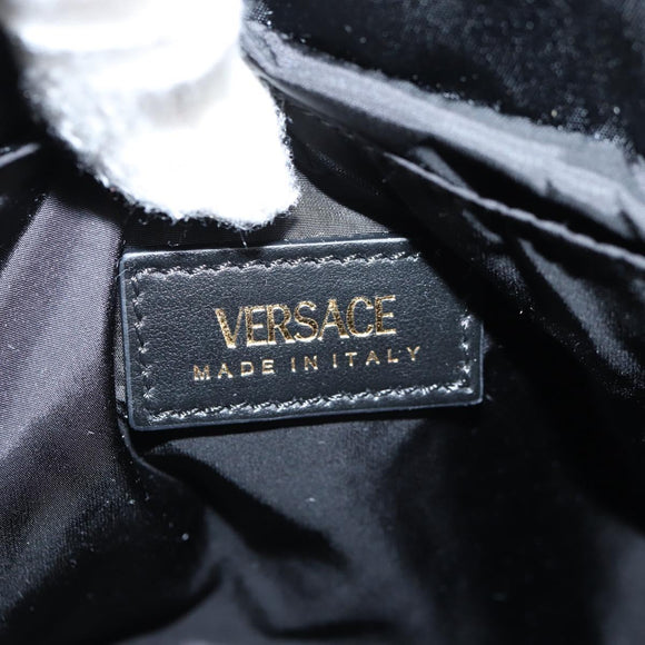 VERSACE Backpack Nylon Black Gold Auth 118728V